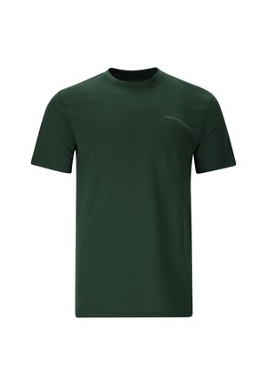 Mørkegrøn kortærmet T-shirt med rund hals og lille "ENDURANCE" logo på øverste venstre side af brystet.