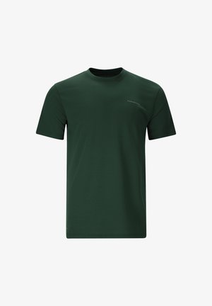 Mørkegrøn kortærmet T-shirt med rund hals og lille "ENDURANCE" logo på øverste venstre side af brystet.