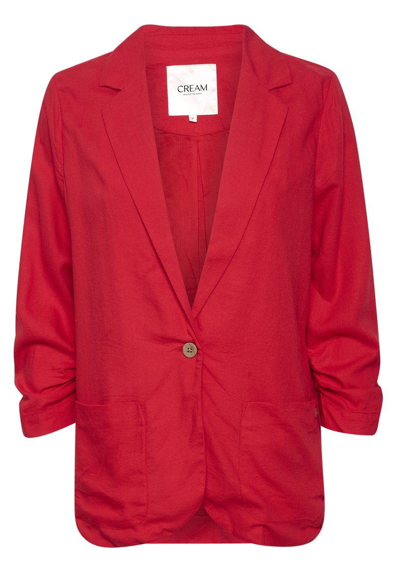 Cream Halflange jas rood