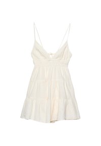Stradivarius SHORT FLOWING WITH TIED DETAIL AT THE BACK - Vestito casual - beige