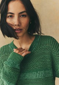 Next STITCHY STRIPED RELAXED CREW NECK - Maglione - green