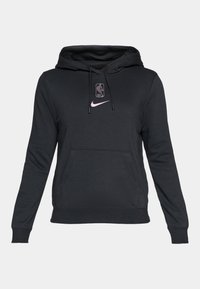 Svart hettegenser med frontlomme, snor til hetten, rosa NBA-logo og Nike-svikt. Laget av mykt stoff, med ribbestrikkede mansjetter og nederkant.