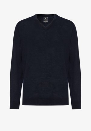 Boggi Milano V-NECK - Jersey de punto - navy blue