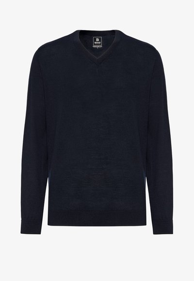 Boggi Milano V-NECK - Pullover - navy blue