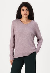 VILA VIRIL L/S V-NECK TOP - Džemperis - toadstool