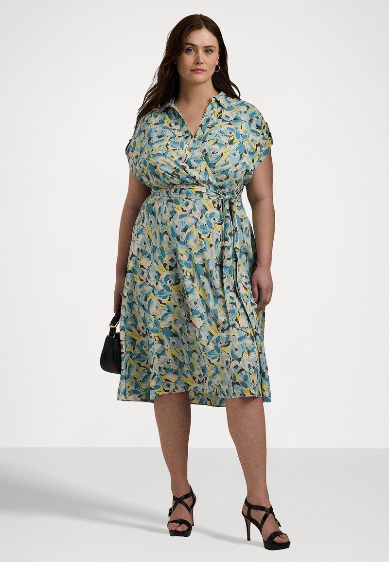 Lauren Ralph Lauren Woman FLORAL BELTED CREPE DRESS - Day dress - cream  multi/off-white - Zalando.ie