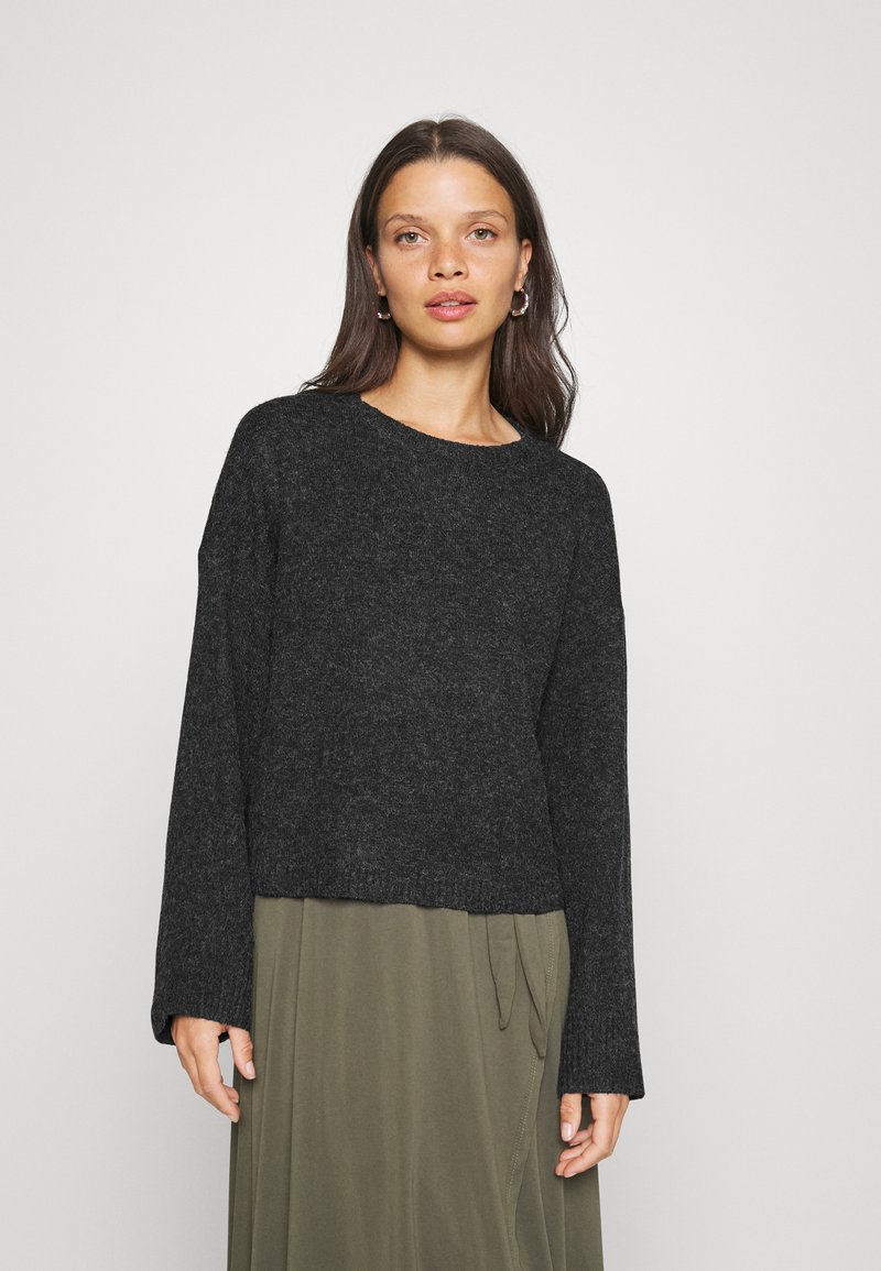Vero Moda Petite VMDOFFY O NECK BOXY - Camisola - black