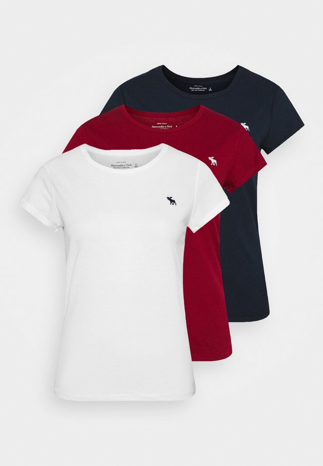 CREW HOLIDAY 3 PACK - T-Shirt basic - white/red/navy blue