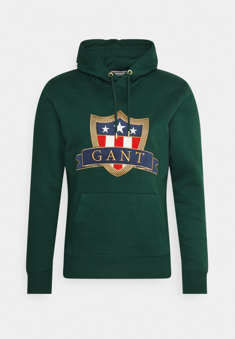 GANT Felpa con cappuccio - dark green