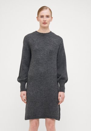 ONLJADA BALLOON O NECK DRESS  - Strikket kjole - dark grey melange