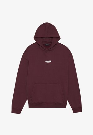 Μπούργκιundy φούτερ με κουκούλα φτιαγμένο από μαλακό ύφασμα, διαθέτει μπροστινή τσέπη και λευκό λογότυπο "CHAOS" στο κέντρο. Ελαστικές μανσέτες στα μανίκια.