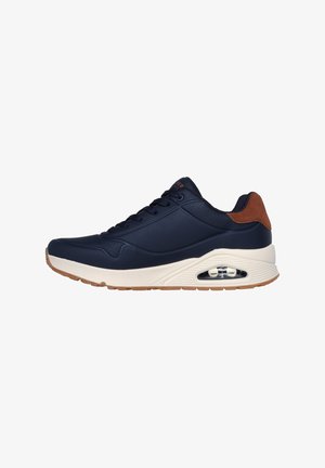 UNO - Sneakers laag - navy durabuck / chestnut suede / mesh trim