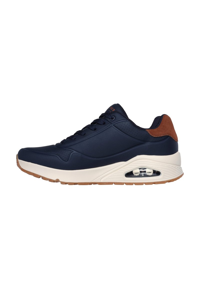 Skechers UNO - Sportcipő - navy durabuck / chestnut suede / mesh trim ...