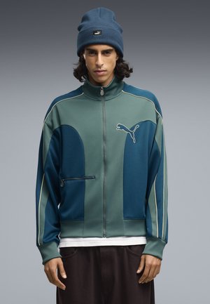 Puma, T7 LOVE OF THE CAT RELAXED TRACK JACKET - Sweater met rits - midnight petrol-herb garden