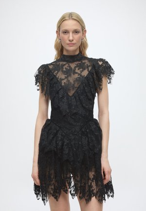 TARRYN RUFFLE LACE MINI DRESS - Cocktail φόρεμα / Φόρεμα για πάρτι - black