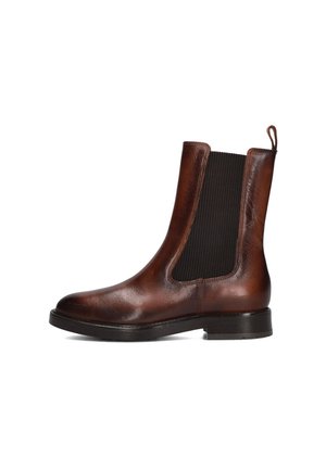 Platform ankle boots - cognac