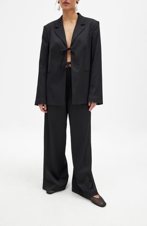 STRUCTURED STRAIGHT  - Trousers - black