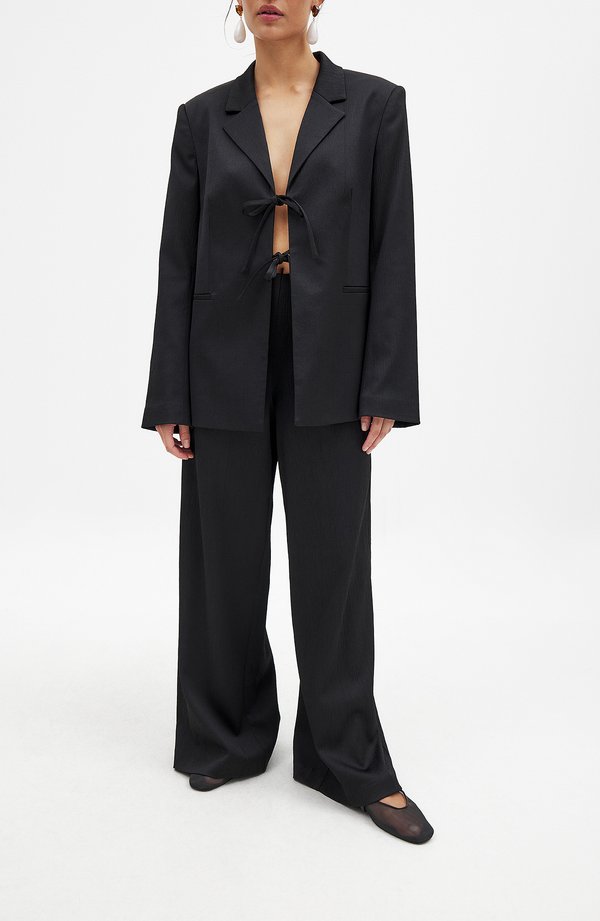 STRUCTURED STRAIGHT  - Stoffhose