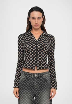 MONOGRAM SHIRT - Long sleeved top - black/beige