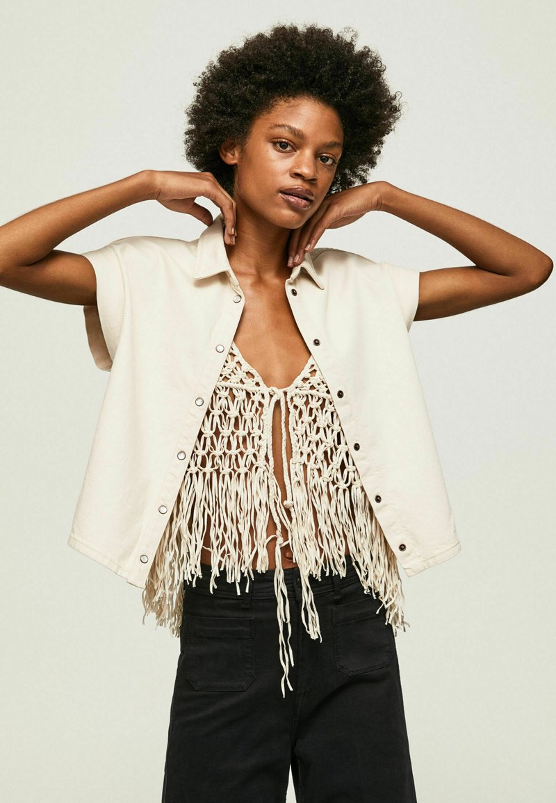 Pepe Jeans JAZLYN LACE Linne denim/vit denim Zalando.se