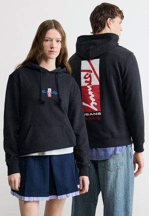 SIGN BACKPRINT HOOD UNISEX - Kapuutsiga pusa - black