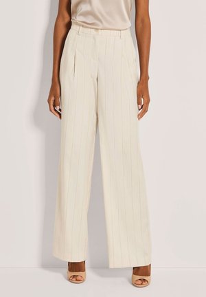 BUNDFALTEN - Stoffhose - pearl white/beige melange