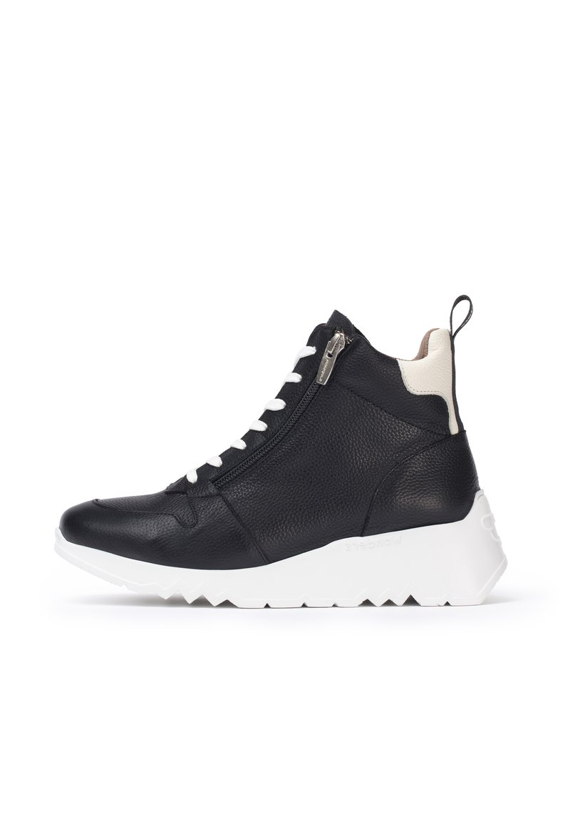 Bottes Mi-mollet Pour Enfants Wonders – Style Motard, Fermeture Zip, Semelle Légère – Cuir Noir Et Lycra