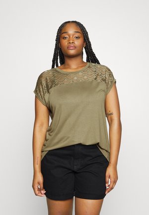 Vero Moda VMBERTA METTE SS TOP BOX JRS - T-shirt Imprimé - Snow White Detailstrawberry Ve121d2ga A11