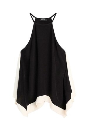 Massimo Dutti, LONG CONTRAST HALTER TOP - Top - black