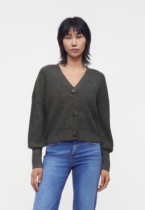 Vero Moda, VMLEA V NECK CUFF CARDIGAN - Cardigan - asphalt/phantom tornado