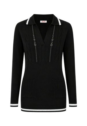 LIU JO, ABITO CORTO IN MAGLIA LIU JO NERO/BIANCO - Robe pull - nero