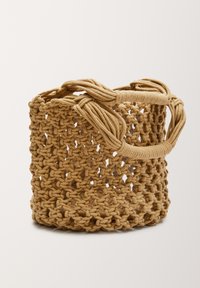 s.Oliver KLEINE SHOPPER VAN MACRAMÉ - Handbag - beige
