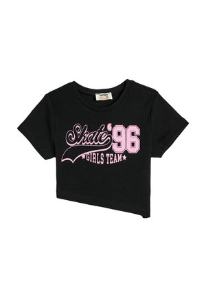 CROP ASYMMETRIC WAIST - T-shirts print - black