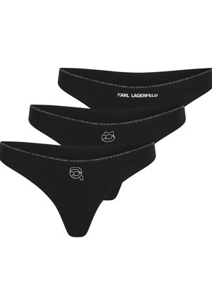 KARL LAGERFELD, IKON GLITTER THONGS (PACK OF 3) - Tanga - black