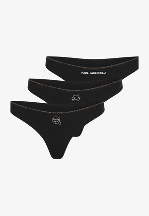 KARL LAGERFELD, IKON GLITTER THONGS (PACK OF 3) - Tanga - black