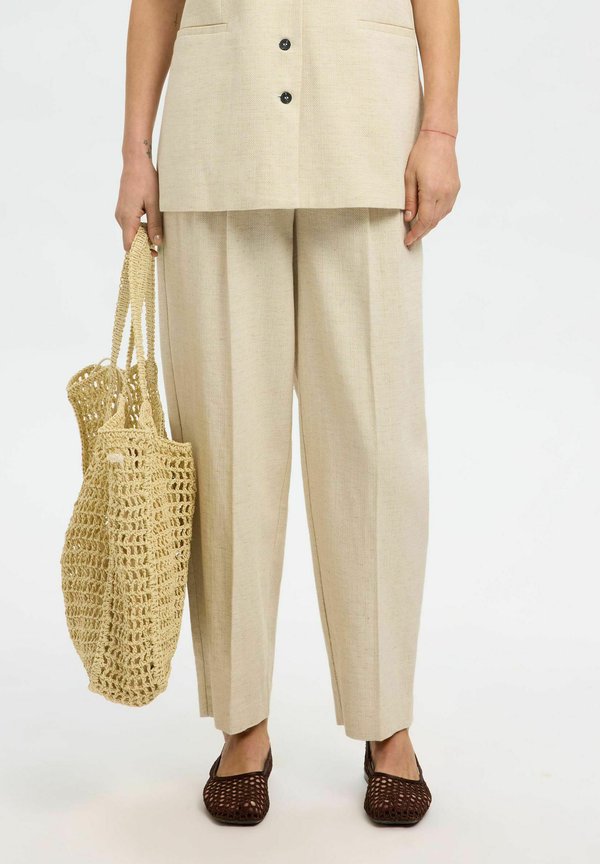 BARREL FIT HIGH WAIST - Stoffhose - sandshell