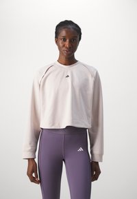 adidas Performance POWER COVER UP - Top dugih rukava - putty mauve/black