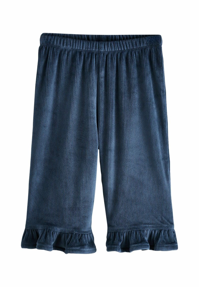 Next WIDE LEG FRILL - Trousers - navy corduroy/dark blue - Zalando
