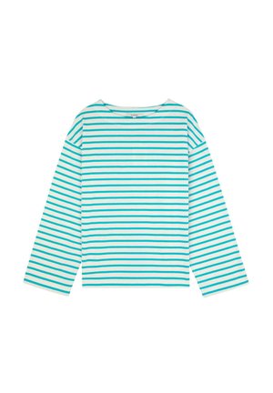 STRIPES LABEL - T-shirt à manches longues - turquoise stripes