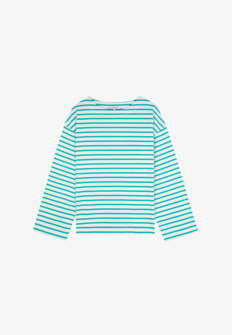 Scalpers STRIPES LABEL - Top s dlouhým rukávem - turquoise stripes