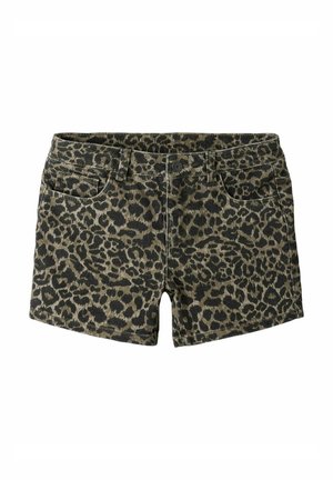 LEOPRINT - Denimové šortky - tannin