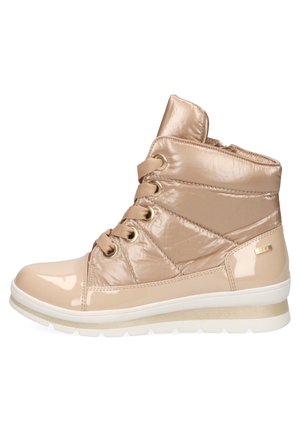 Lace-up ankle boots - beige comb