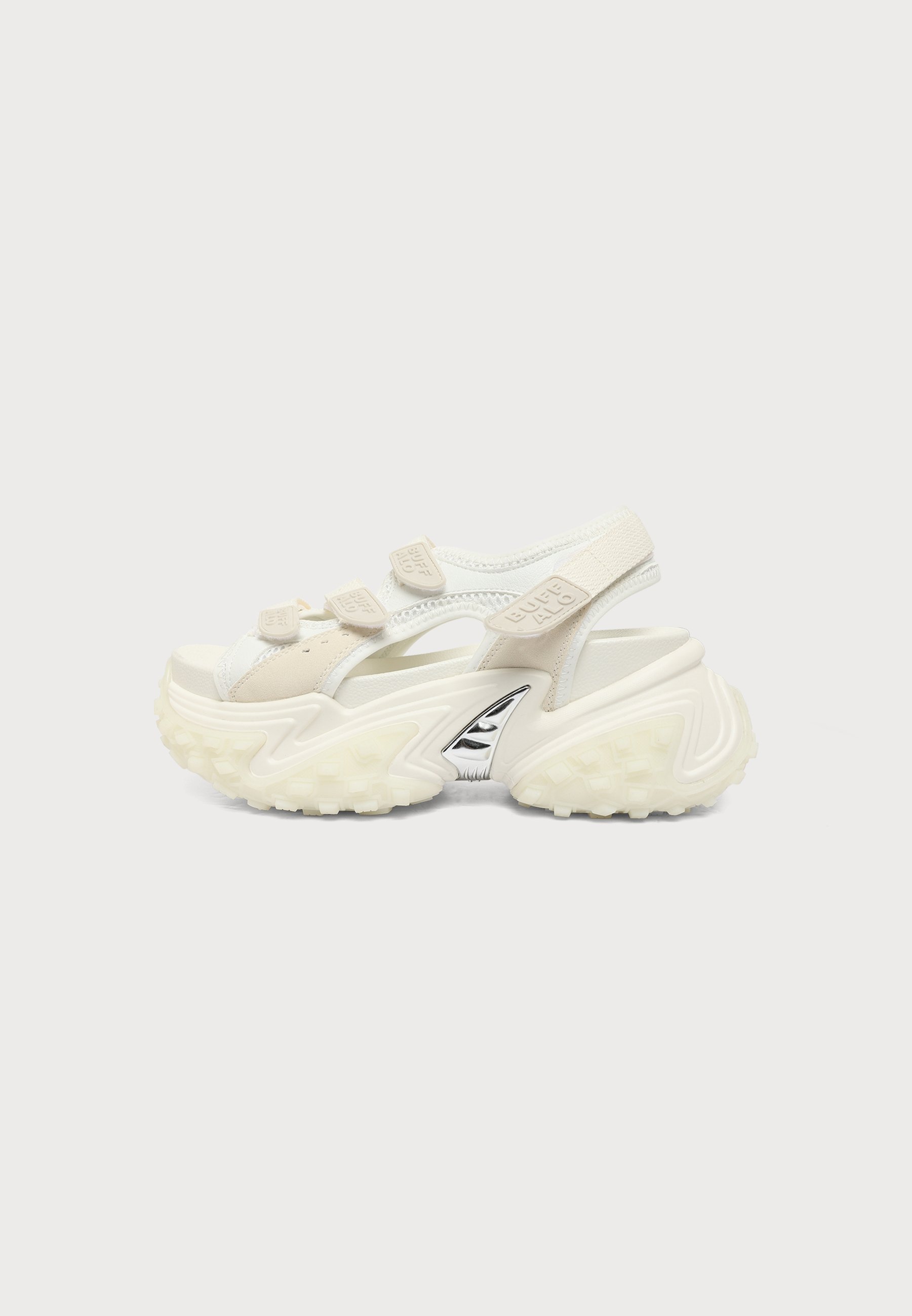Buffalo TRIPLET LACE - Trainers - white/silver/white - Zalando.co.uk