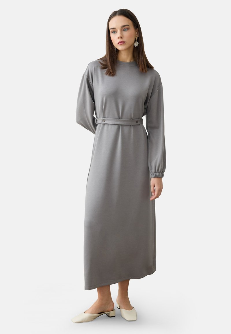 dress modanisa MODANISA MODEST REFKA - Maxi dress - grey Evening gown Color:LILAC/CORAL Juliet JT2737A Floral Print length:midi