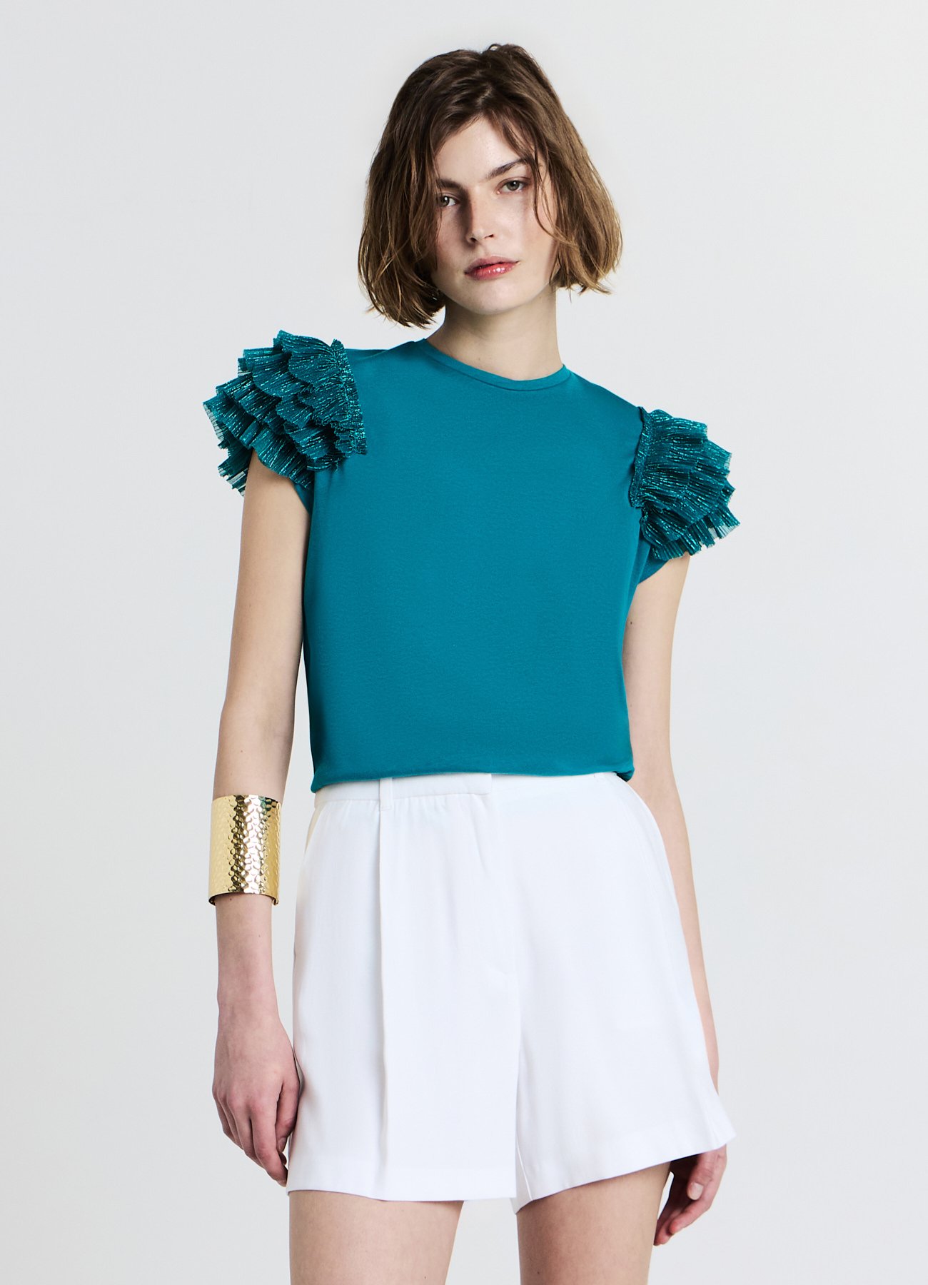 YMING T-Shirt Donna Manica Corta Girocollo – Verde Chiaro, Taglia XXS, In Cotone E Poliestere, Abito Casuale Tunica