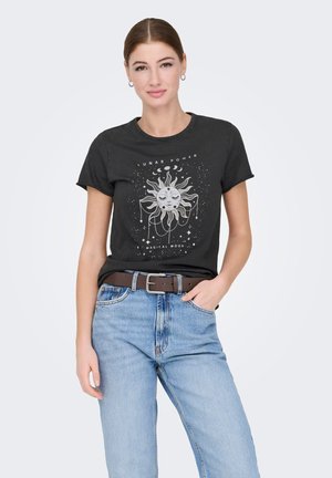 ONLLUCY LIFE REG JRS NOOS - T-shirts med print - black print jadu lunar power