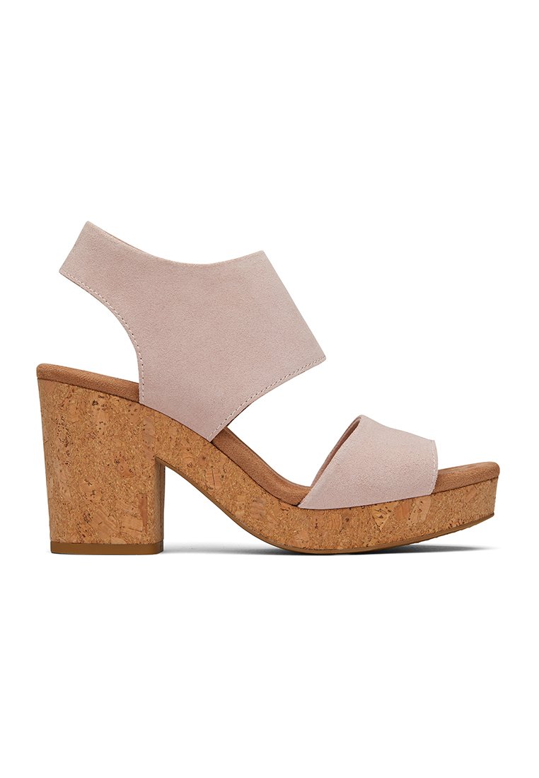 TOMS Sandalen met plateauzool donkerroze