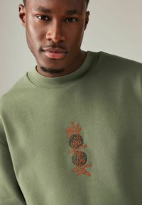 Next PRINTED CREW - REGULAR FIT - Sportinis megztinis - green