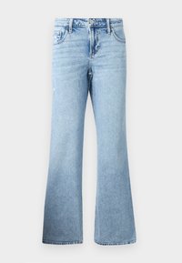 Low-Rise Distressed Medium Wash Relaxed Straight Jeans - Relaxed fit jeans - medium clean