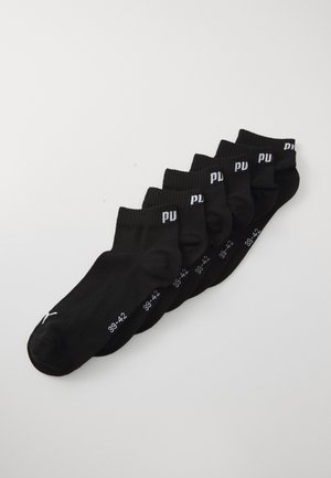 QUARTER PLAIN UNISEX 6 PACK - Chaussettes de sport - black